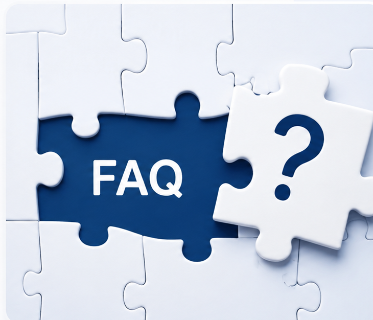 FAQ puzzle pieces with a question mark